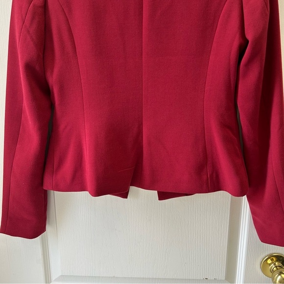 Ricki’s Blazer Cropped Slim Fit Zipper Front Ponte Knit Red Size 0 - Picture 7 of 16
